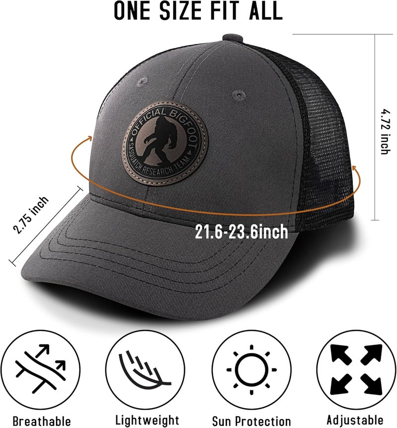 Kitcmat Store Mesh Bigfoot Hat for Men - Snapback Sasquatch Cap Adjustable Hunting & Hiking Hat Breathable Outdoor Gear - Image 3